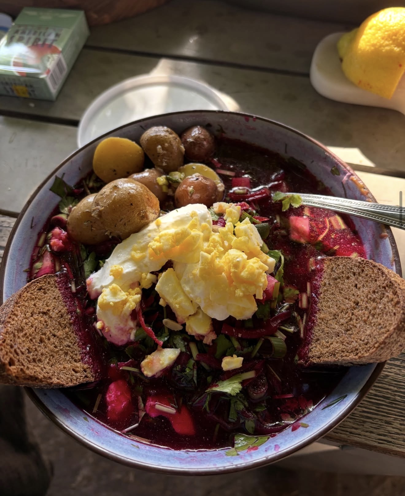 Borscht and bread